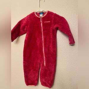 Columbia Baby girl infant Fleece Bunting Snowsuit Bodysuit Interchange 12-18mo